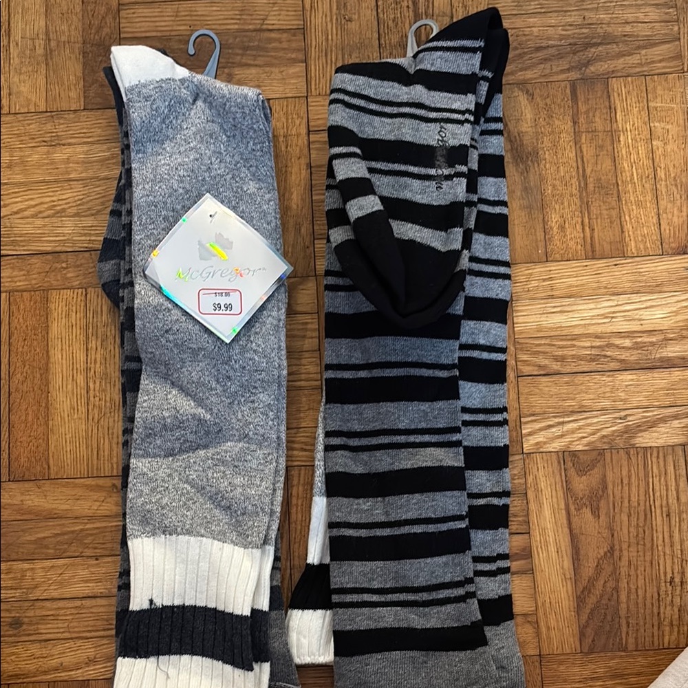 Gray and Black Striped Socks